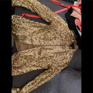 Gold sequin blazer